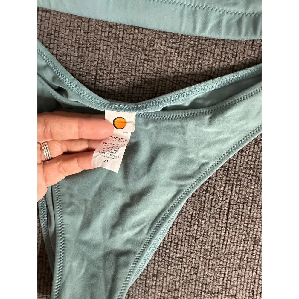 Tropic of C The C Bralette Bikini Top and High Cut Bottom size S/M Seafoam Green